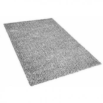Alfombra Shaggy Moderna Gris Melange 80 x 150 cm Alta Pila Rectangular Acolchada