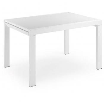Kave Home Mesa extensible Norfolk 90-180 cm, blanco