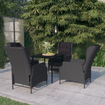 Juego de comedor de jardín 5 piezas gris oscuro