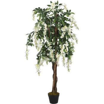 Árbol de Wisteria Artificial con Hojas Verde y Blanco - Dimensiones 80 cm (560 hojas), 120 cm (840 hojas), 150 cm (840 hojas)