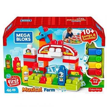 Mega Bloks Granja Musical, juguete de construcción para bebé +1 año