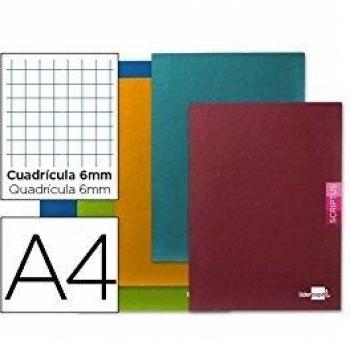 Libreta liderpapel scriptus a4 48 hojas 90gm2 cuadro 6mm con margen