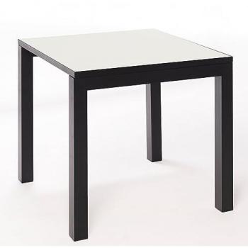 Mesa Cerámica Luxury Blanca Frost 90x90x75cm, Apta para Interior y Exterior, Superficie Porcelánica y Estructura de Acero SmarTile