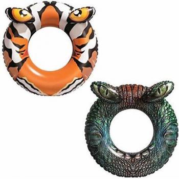 Flotador Hinchable Infantil Cocodrilo/Tigre 91 cm con Válvula de Seguridad y Vinilo Resistente