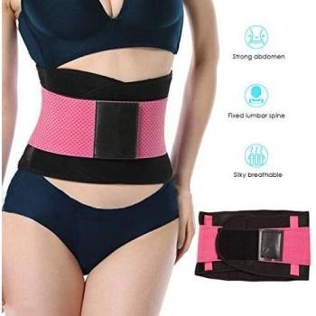 Cintura del condensador de ajuste de la correa, NATUCE la pérdida de peso ajustable del abdomen de la cintura doble Trainer Tire Soporte lumbar inferior de la espalda Cinturón Brace para hombres y mujeres - rojo/M