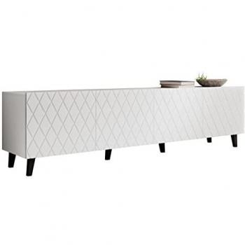 Mueble TV Charlotte 174 Blanco con 4 Puertas, 200 x 52 x 42 cm