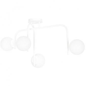 Lámpara de Techo Kalf, Acero con recubrimiento de polvo y Vidrio Blanco, 91x48x40 cm