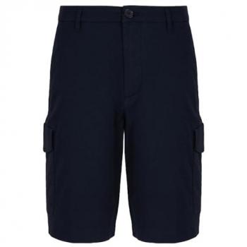 Armani Exchange Men's Milano Edition Cargo Shorts - Navy Blue, Size W36, Casual Bermuda Shorts for Spring/Summer Collection