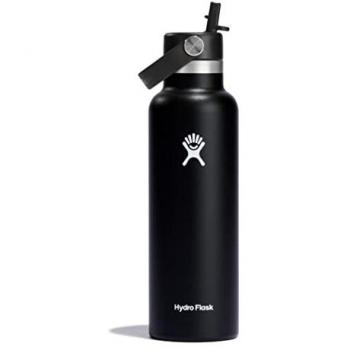 Hydro Flask Termo Bidón con Pajita Flexible Estándar 620ml, color negro