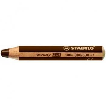 Stabilo Woody 3 en 1 Lápices de Colores Estuche de 5 Marrón