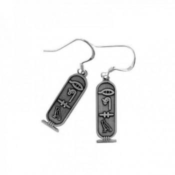 Pendientes de Plata Ley 925m con Cartucho Egipcio Personalizable de Inmaculada Romero, 22mm, con jeroglíficos