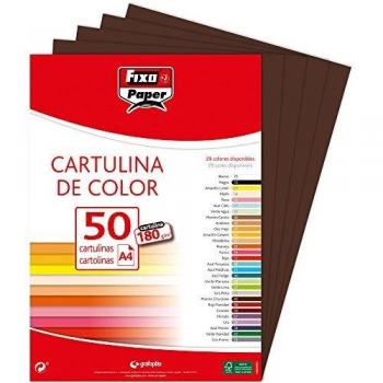 Fixo paper 11110340 z paquete de cartulinas a4 z 50 unidades color marron 180g