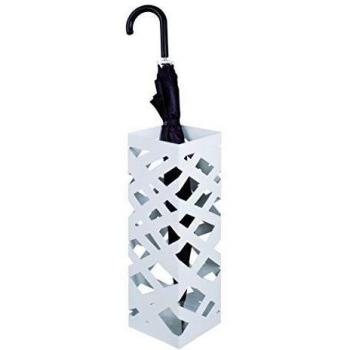Soporte para paraguas HAKU, metal blanco, 48 cm de altura, 16 cm de ancho y profundidad