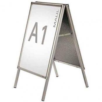 Soporte Publicitario Doble Cara A1 de Aluminio, Resistente al Clima con Drenaje de Agua, Tamaño Visible: 82,5 x 57,8 cm