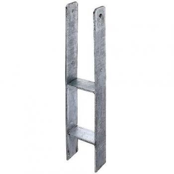 Soporte para postes en H, acero galvanizado, dimensiones 101x600mm, grosor 6mm