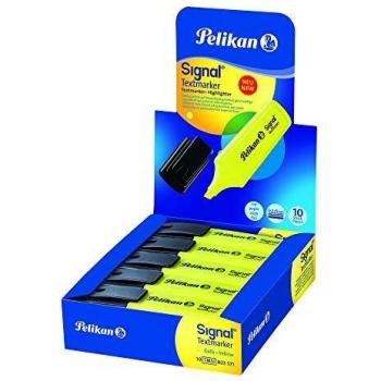 Pelikan - Subrayadores Fluorescentes - Signal - 10 Unidades - Color Amarillo - Material Oficina y Papeleria