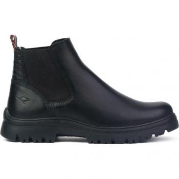 Botines de hombre Kangaroos K31711 en piel negra con elásticos