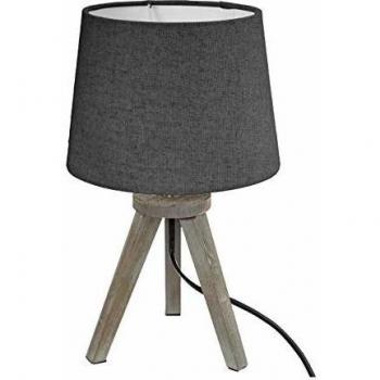 Lámpara Mini Trípode de Madera y Gris - Altura 31 cm