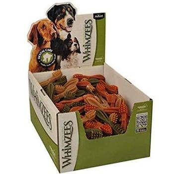 Whimzees Snack Dental Cepillo Mix M - 75 Unidades, Snack para perros en forma de cepillo que ayuda a mejorar la salud bucodental
