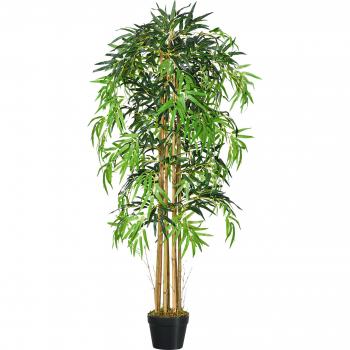 Bambú Artificial Outsunny 1095 Hojas Con Maceta Ø18x150 Cm