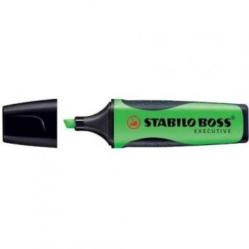 Marcador Fluorescente Premium STABILO BOSS EXECUTIVE - Verde - Trazo de 2 a 5 mm - Recargable - Tinta a Base de Agua