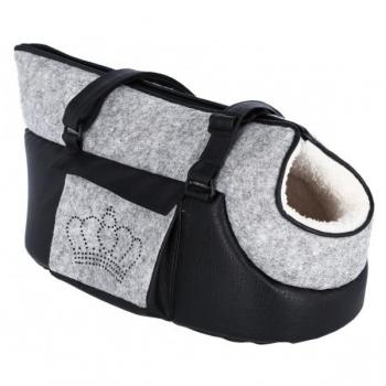 Bolsa de Transporte para Perros Kerbl Chiara, 46 x 23 x 25 cm, Gris y Negro