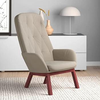 Sillón de Relax Gris Claro de Terciopelo