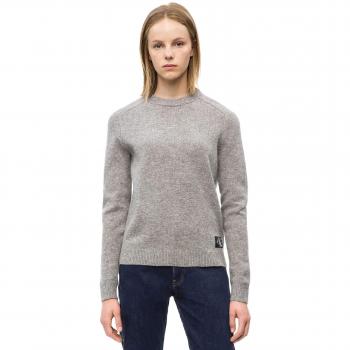Calvin Klein Jersey Wool Shetland Gris Mujer XS 039GREY Heather