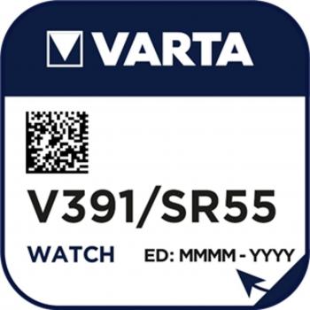 Batería de un solo uso Varta V391 SR55 Óxido de plata 42 mAh (Blister 1 unidad) Ø11,6x5,4mm