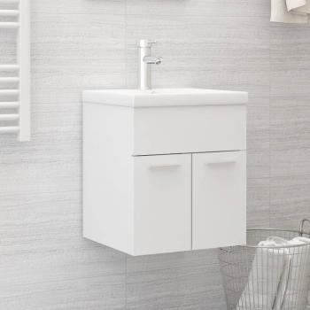 Mueble con lavabo blanco brillante de aglomerado