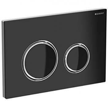 Placa de descarga Geberit Sigma21, doble botón, negro y cromo