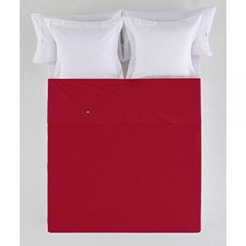 Sábana Encimera Burdeos 220 x 270 cm - 50% Algodón / 50% Poliéster - Ideal para Cama de 135/140 cm