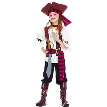 Guirca grafoplas Disfraz piratessa Los de Nuevo EL Mundo niña, Color Marrón, Talla 7/9 años, 9252221006205 