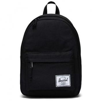 Mochila Classic de Herschel Negro One Size con diseño clásico, material resistente, compartimento principal espacioso, bolsillo frontal con cremallera, correas ajustables y acolchadas, forro a rayas distintivo