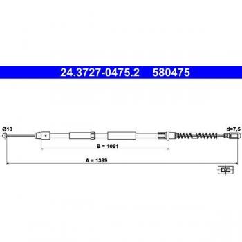 Cable de freno de estacionamiento ATE 24.3727-0475.2