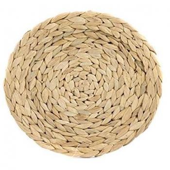 HABI – Salvamanteles de mimbre, 22 cm, color beige