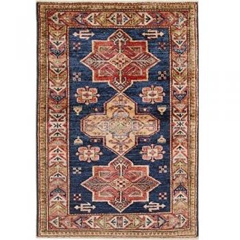 Alfombra anudada a mano oriental clásica Kazak de Pakistán 119 x 81 cm