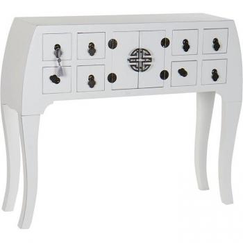 Consola Abeto Plateado Blanco 98 x 26 x 80 cm