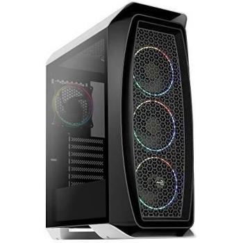 Aerocool AEROONEECLIPSE, Caja PC ATX, 4 Ventiladores 12cm RGB, Blanco