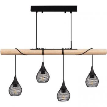Iluzzia Lámpara Colgante De Madera Y Metal Monah Iluzzia Negro