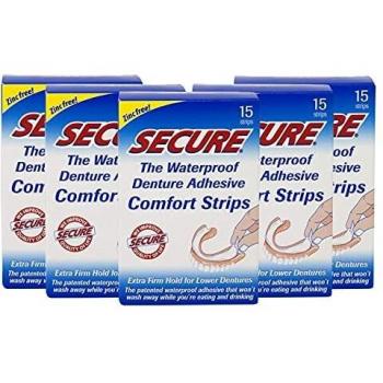 Secure Denture Adhesive Strips 15 ea by Secure