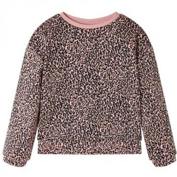 Sudadera Infantil con Estampado de Leopardo Rosa Medio Manga Larga 140