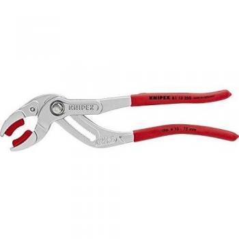 Knipex 81 13 250 - Tenaza cromada para tuberías y racores, 250 mm, con mangos de PVC y mordazas con protector plástico