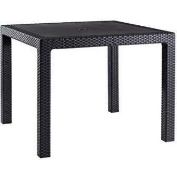 Keter - Mesa de comedor exterior Quartet de 4 plazas, Color grafito, 95 x 95 x 74,5 cm