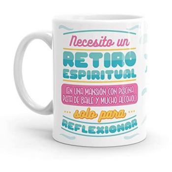 Taza Original Necesito un Retiro Espiritual - Resistente al Microondas y Lavavajillas