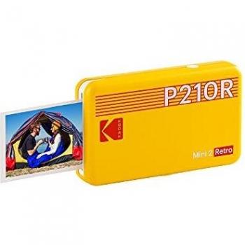 Impresora Fotográfica Portátil Kodak Mini 2 Retro P210R Bluetooth Amarilla (Formato Tarjeta de Crédito 53x86mm)
