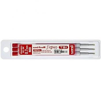 ESTUCHE 3 RECAMBIOS SIGNO TSI ROJO 0,7MM BORRABLE