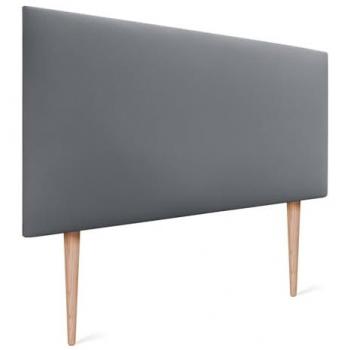 Cabecero Tapizado AQUALINE de Polipiel Gris con Patas para Cama (95x105cm)