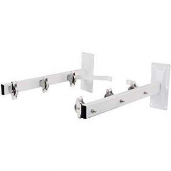 Amig - Tendedero Lateral Mod.3 de Acero Inoxidable Acabado en Blanco con 6 Poleas para 3 Cuerdas | Perfecto para Patios, Balcones o Fachadas Exteriores o Interiores | Medidas: 45 x 18,5 x 8 cm