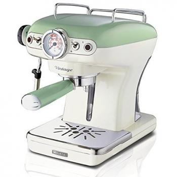 Ariete 1389A Cafetera Espresso Vintage, 900 W, 2 Cups, Plástico, Verde